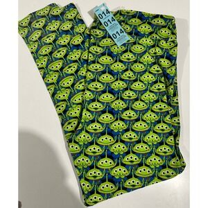 LuLaRoe Disney Toy Story Alien Little Green Men Leggings TC2 Tall Curvy Green
